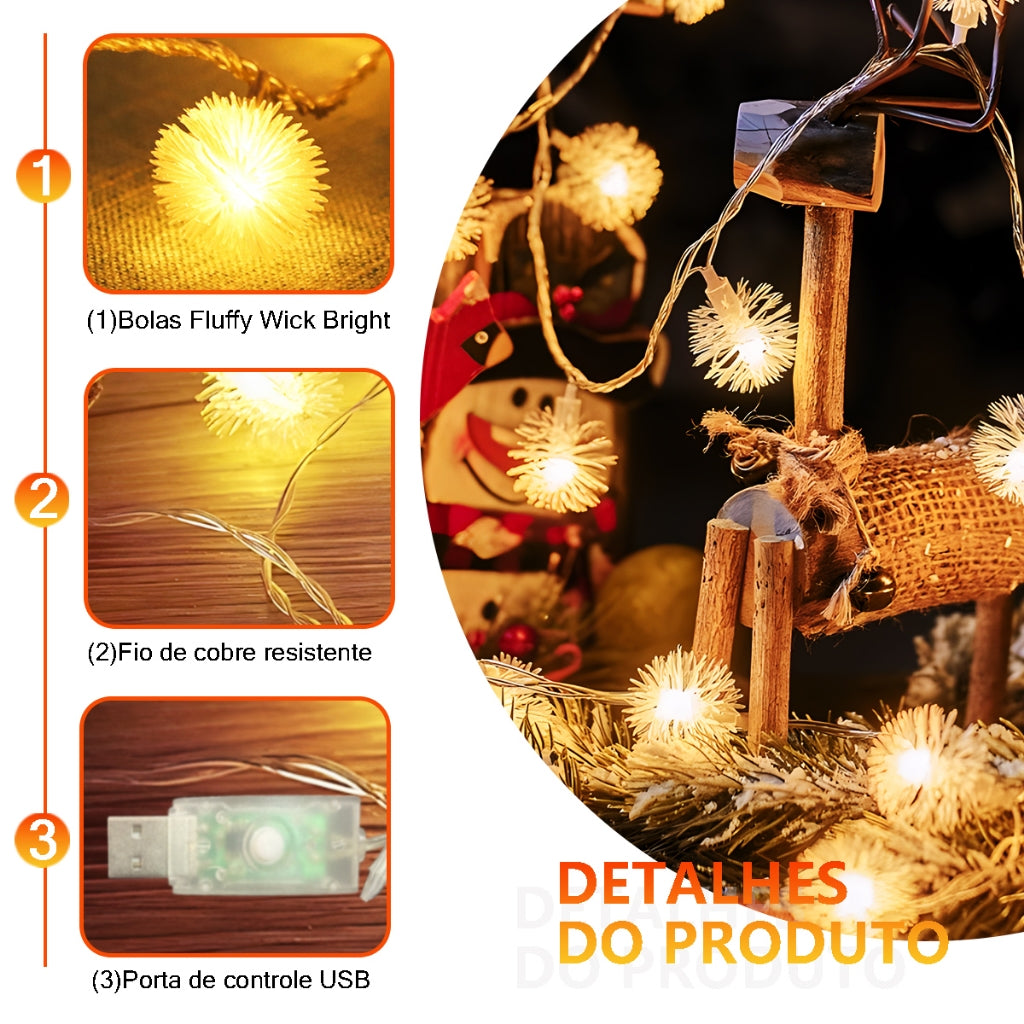 Varal de Luzes com Bolinhas