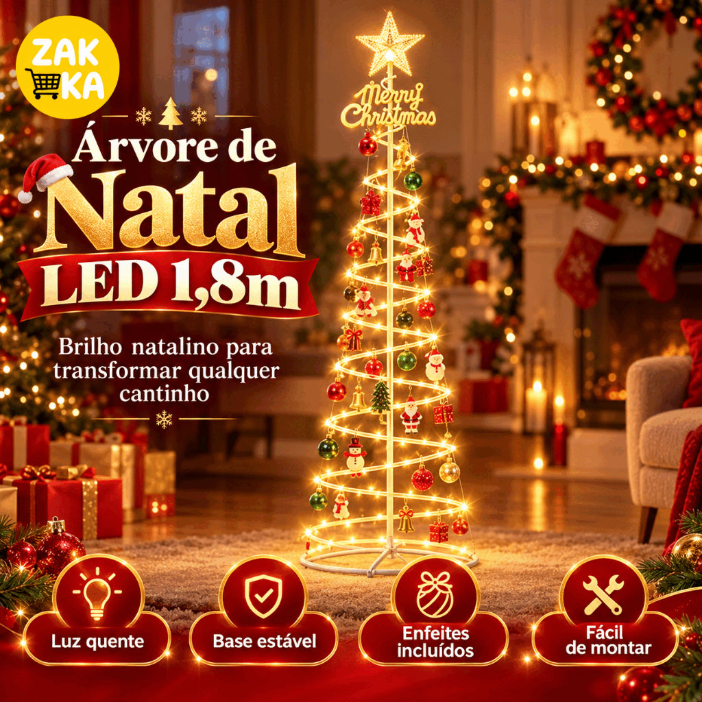 Árvore de Natal LED Espiral 1,80 m