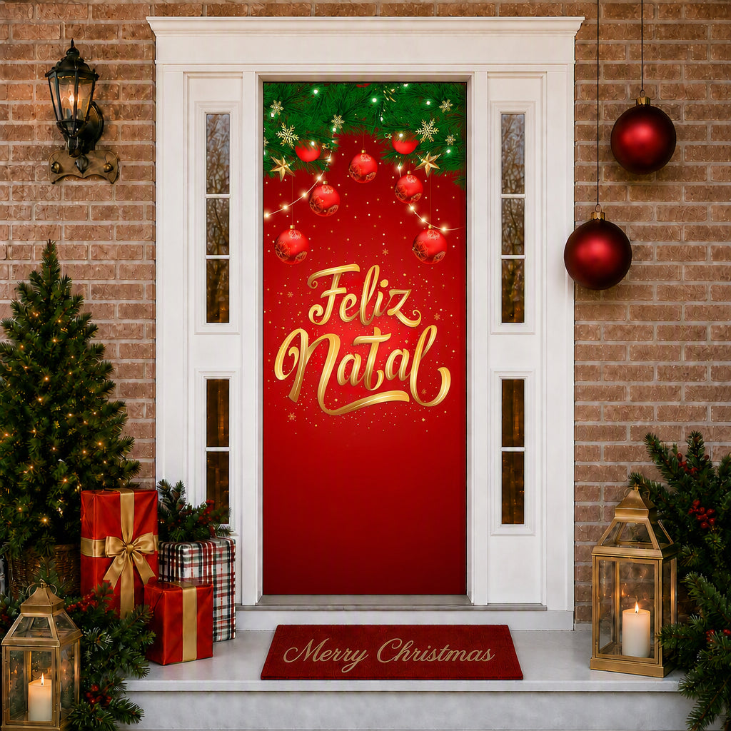 Capa de Porta Papai Noel Feliz Natal