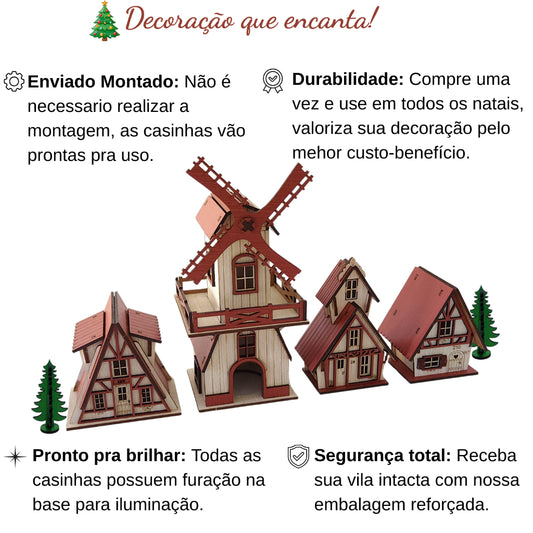 Casinha Vila Natalina em MDF