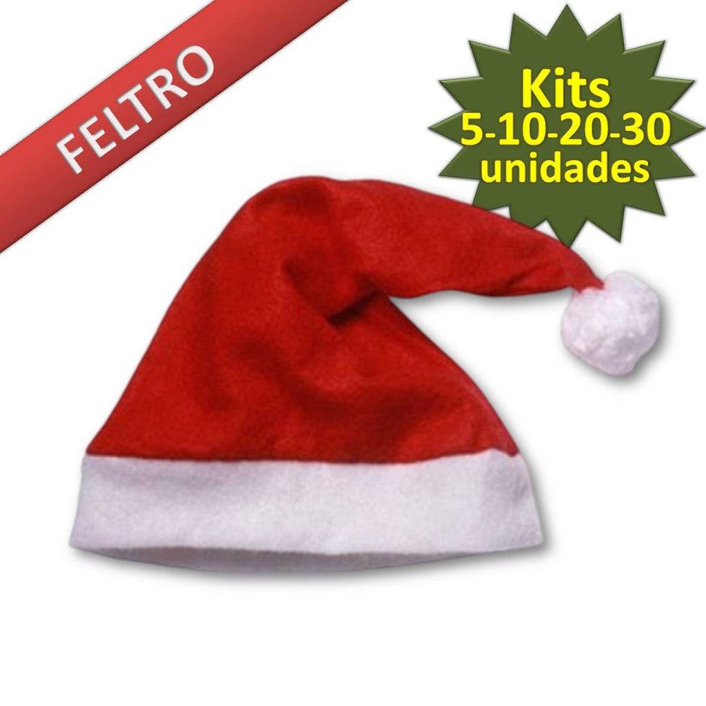 Kit Gorros de Papai Noel em Feltro