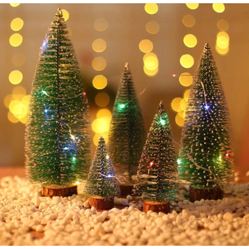 Kit 2 Mini Árvores Nevadas com LED