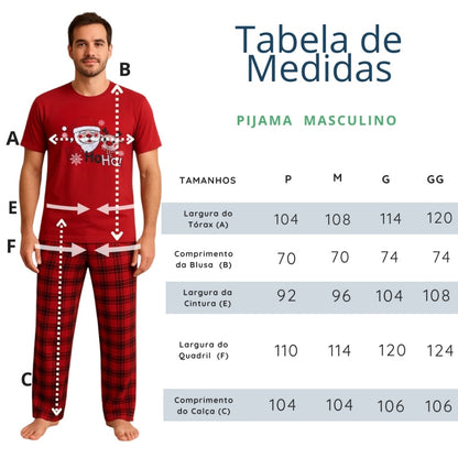 Tabela de medidas – Pijama de Natal Família