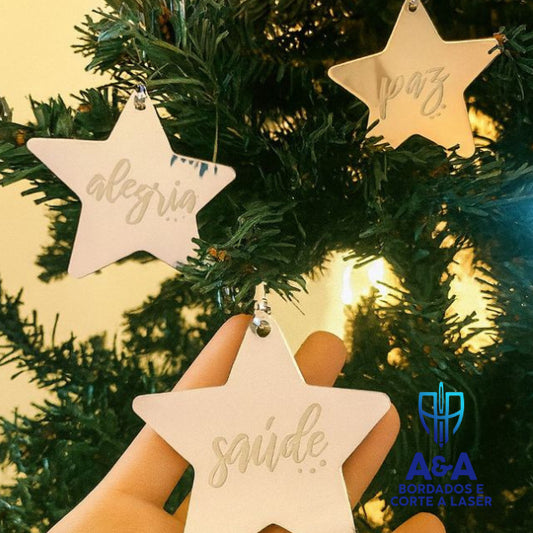 Kit 8 Estrelas Espelhadas de Natal