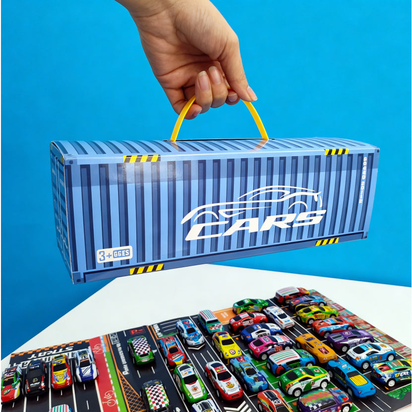 Container com 48 Carrinhos de Fricção e Pista