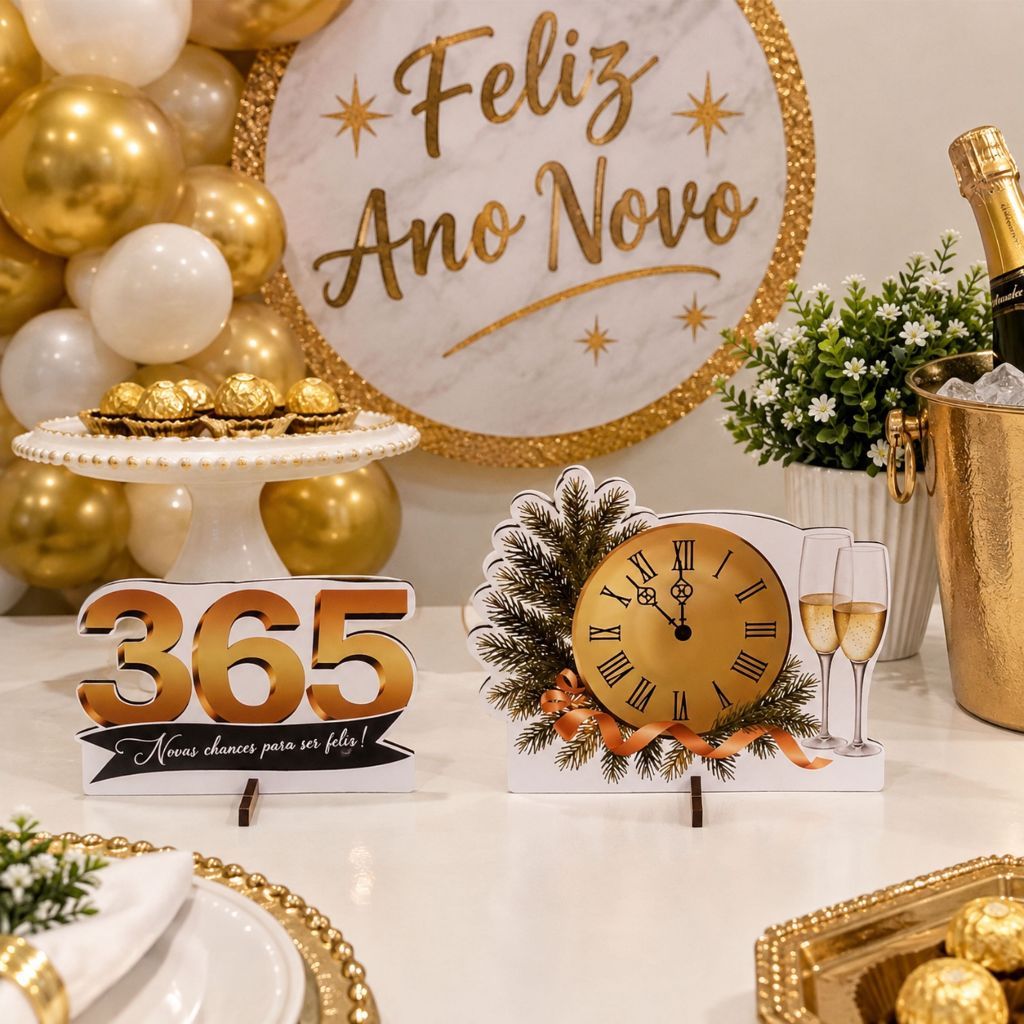 Kit 4 Displays de Mesa Natal e Ano Novo