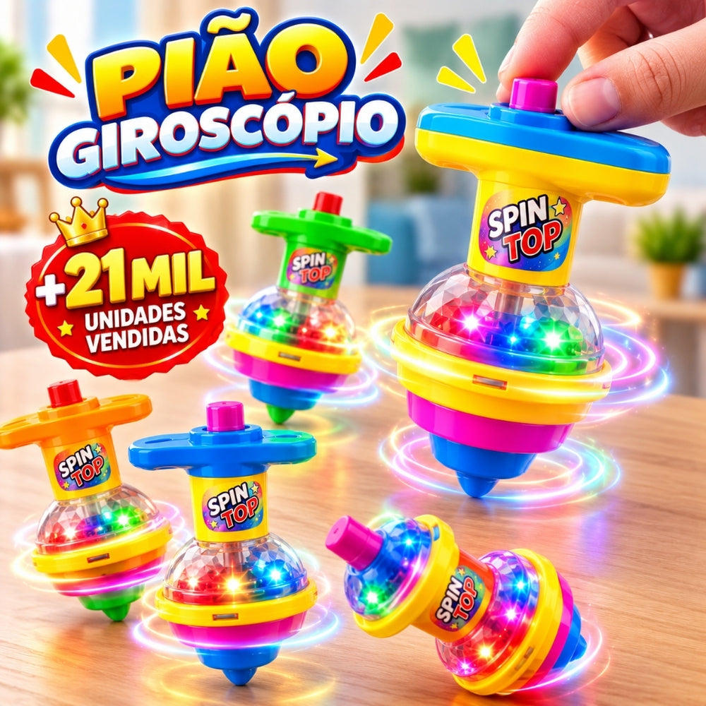 Kit 3 Piões Giroscópio