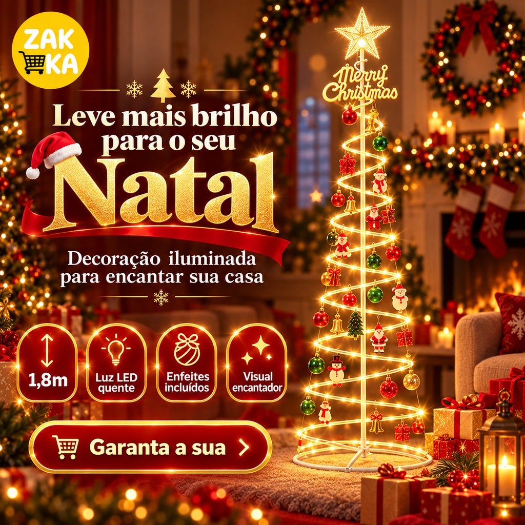 Árvore de Natal LED Espiral 1,80 m
