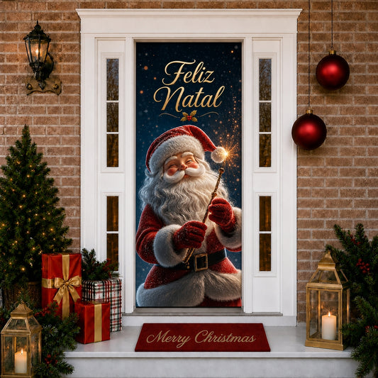 Capa de Porta Papai Noel Feliz Natal