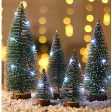 Kit 2 Mini Árvores Nevadas com LED