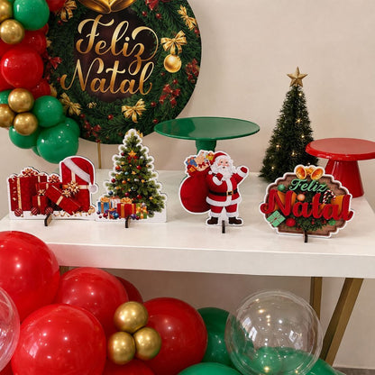 Kit 4 Displays de Mesa Natal e Ano Novo