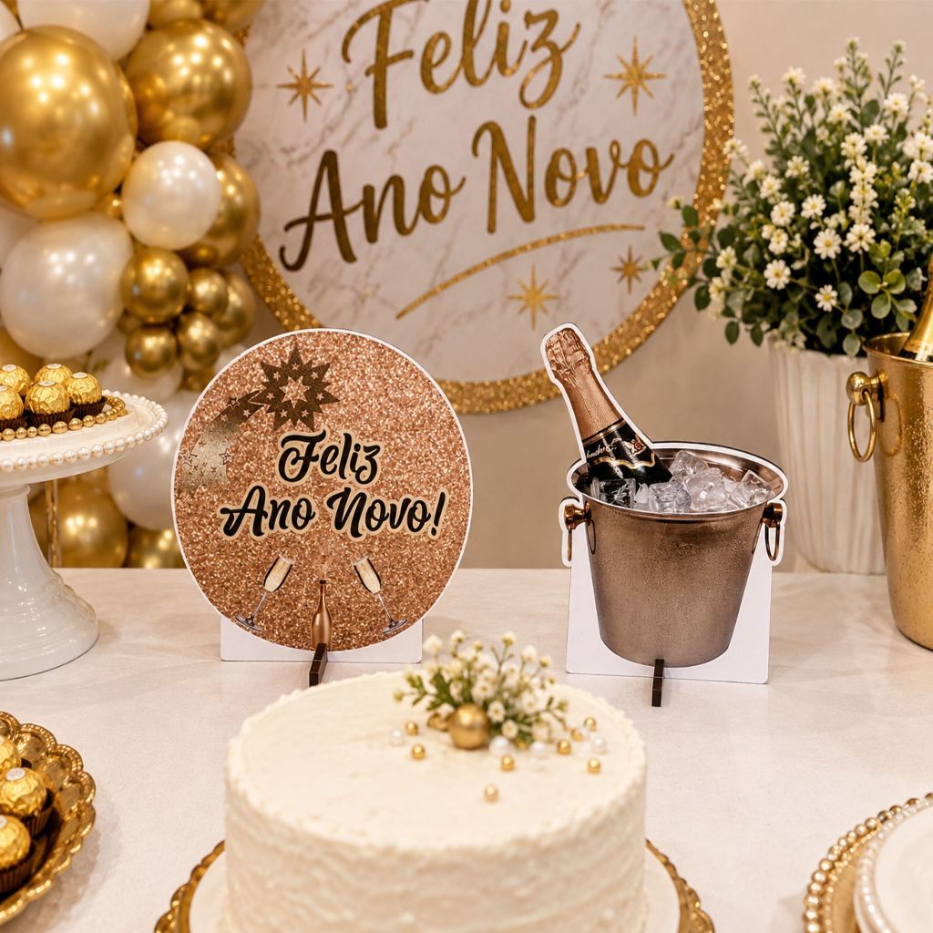Kit 4 Displays de Mesa Natal e Ano Novo