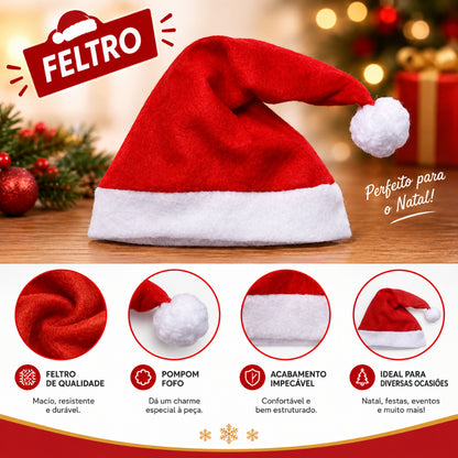 Kit Gorros de Papai Noel em Feltro