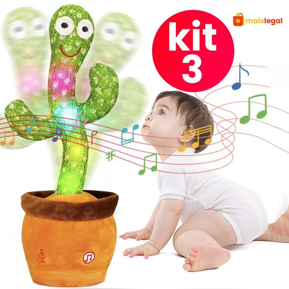 Cacto Dançante Musical que Repete a Voz
