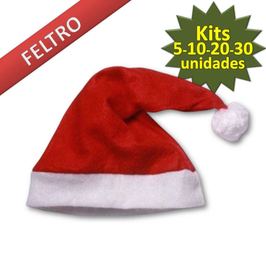 Kit Gorros de Papai Noel em Feltro