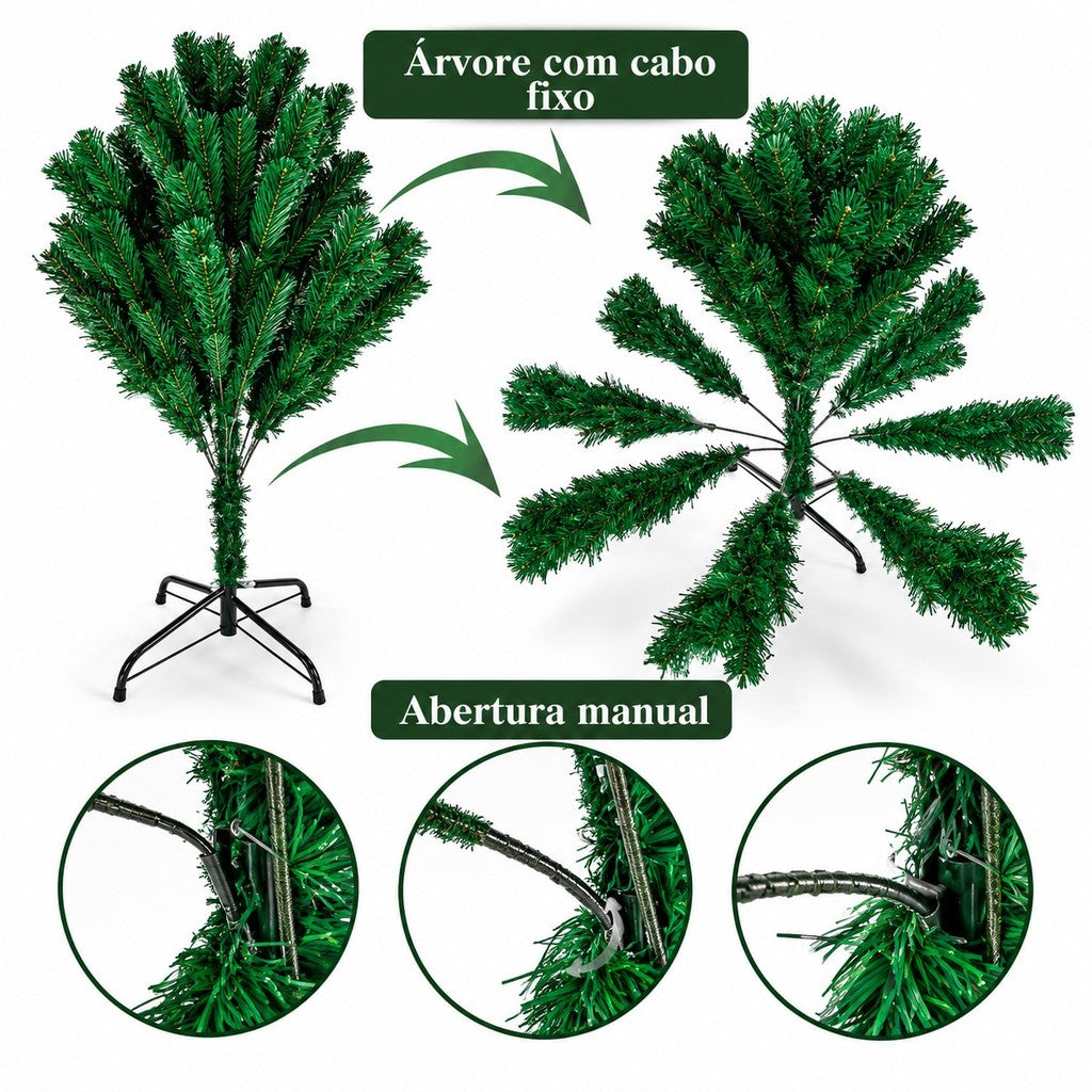 Árvore de Natal 1,80 m com Pé de Ferro