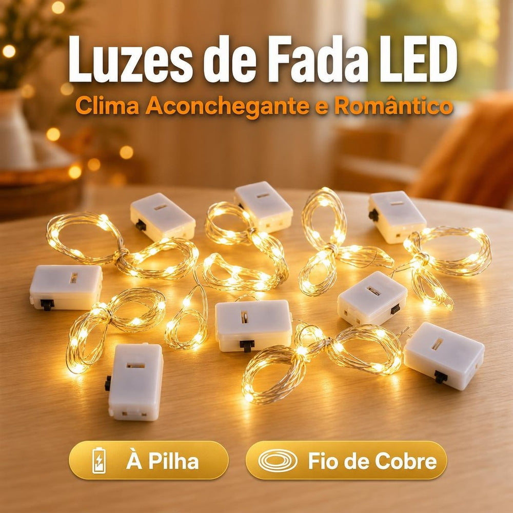 Kit 15 Fios de Fada LED a Pilha