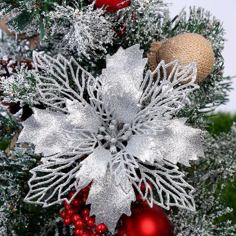 Kit 10 Flores de Natal com Glitter