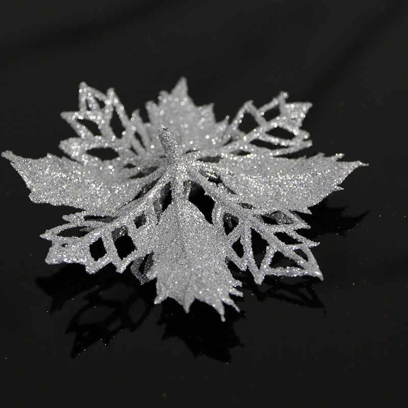 Kit 10 Flores de Natal com Glitter