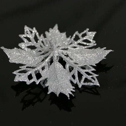Kit 10 Flores de Natal com Glitter