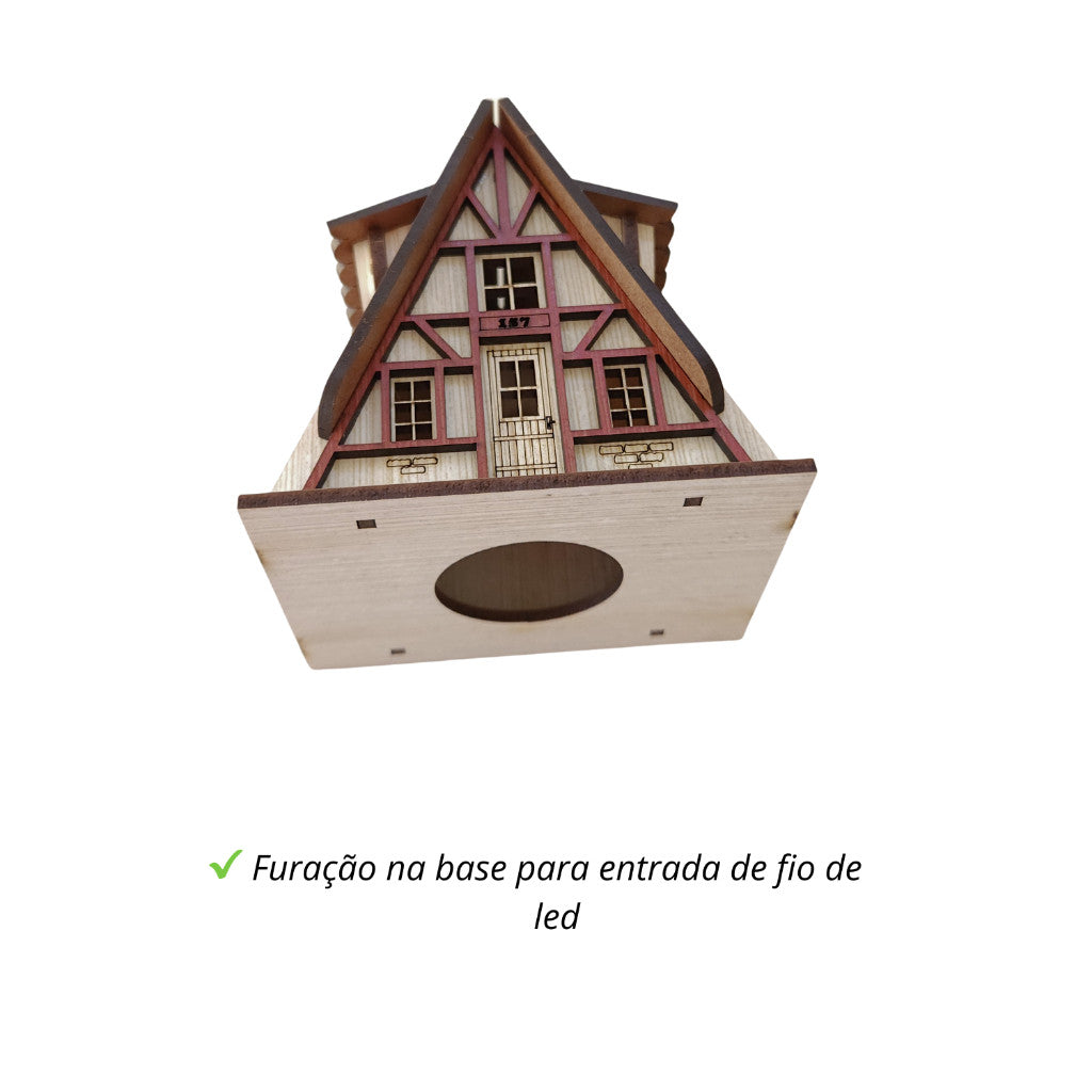 Casinha Vila Natalina em MDF